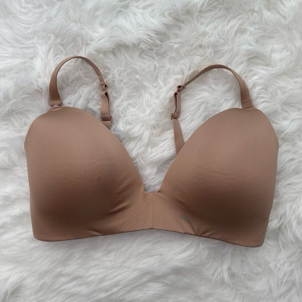 Skims Wireless Form Maternity T-Shirt Demi Nursing Bra Clay Size 36DDD